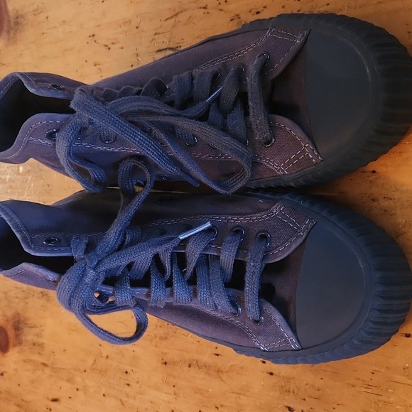 PF Flyers Black High Top Lace Up Shoes Mens 8, Womens 9.5 - Picture 4 of 11